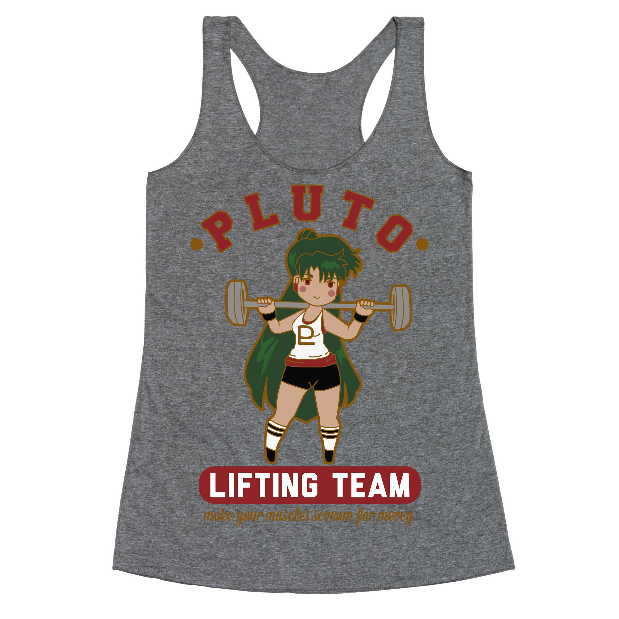 Pluto Lifting Team Parody Racerback Tank